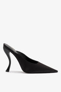 Larroude Larroudé by Nicolò B. Inna Mule In Black Satin