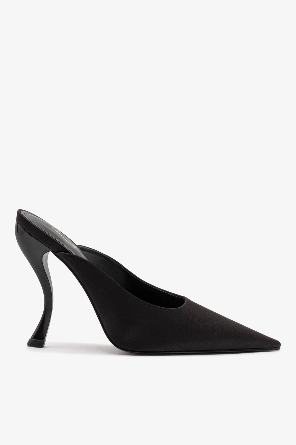 Larroude Larroudé by Nicolò B. Inna Mule In Black Satin