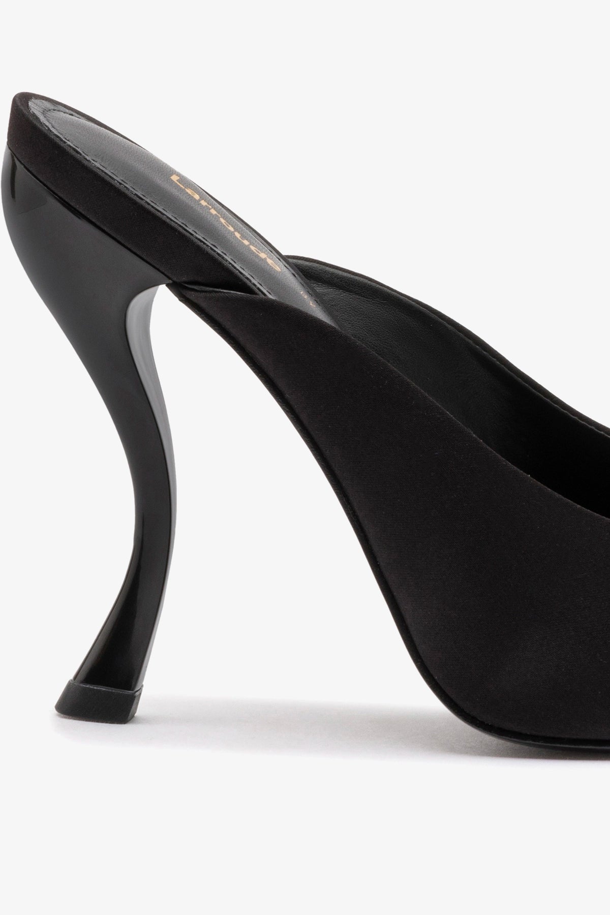 Larroude Larroudé by Nicolò B. Inna Mule In Black Satin