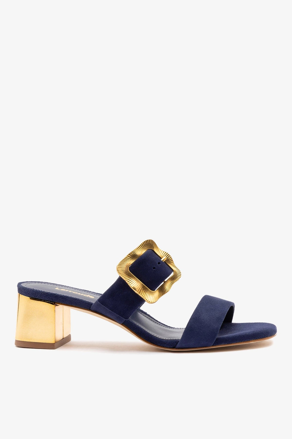 Larroude Maria Sandal Navy Suede