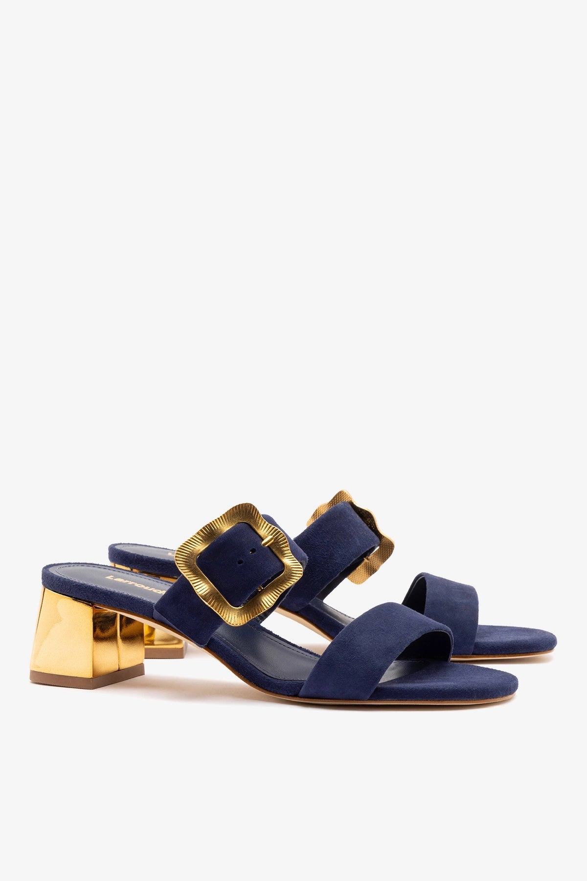 Larroude Maria Sandal Navy Suede