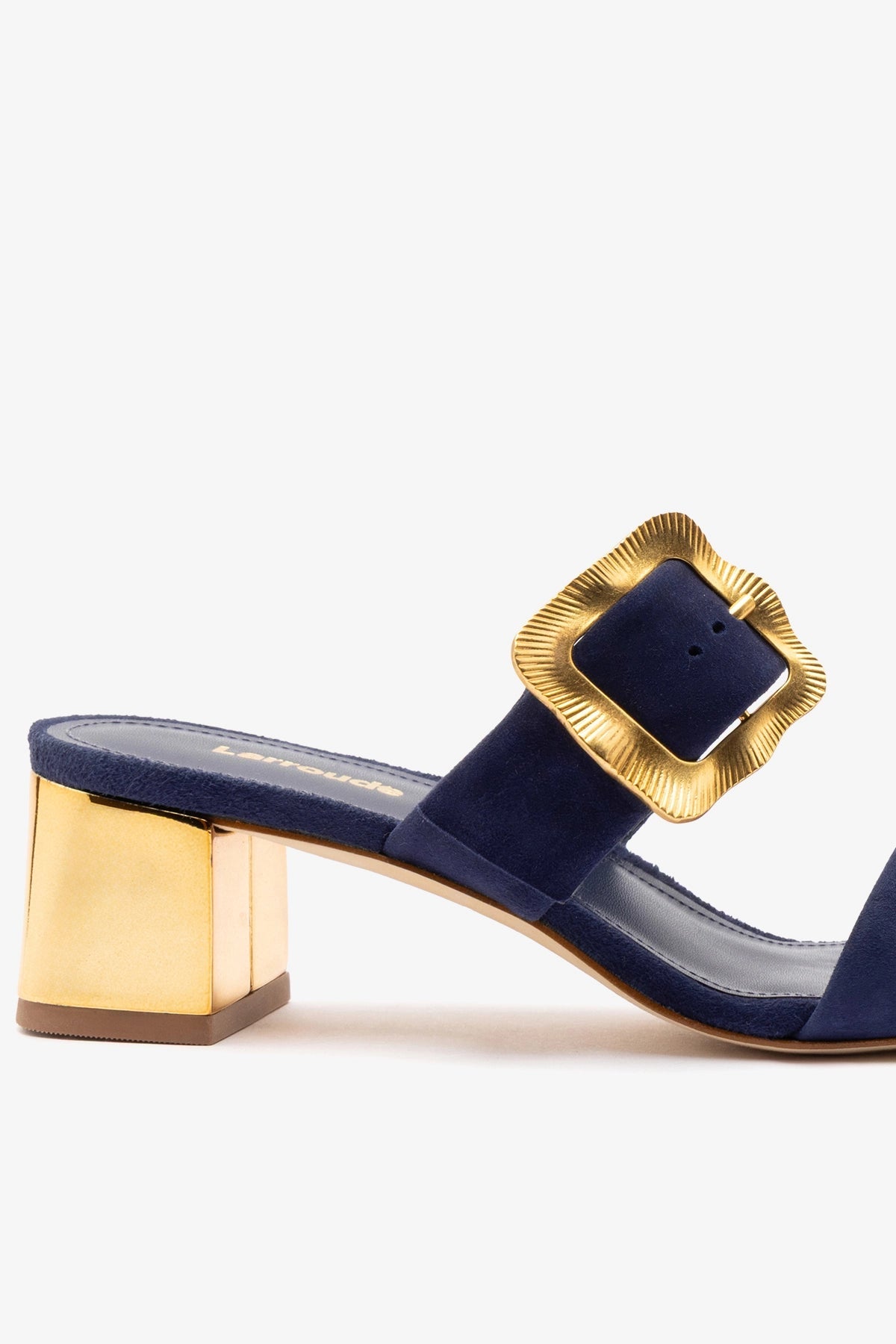Larroude Maria Sandal Navy Suede