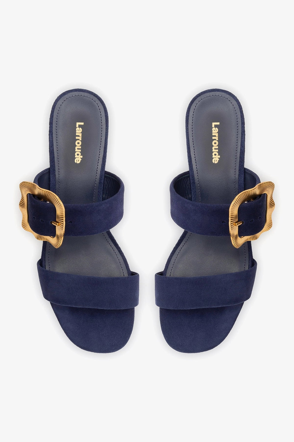 Larroude Maria Sandal Navy Suede