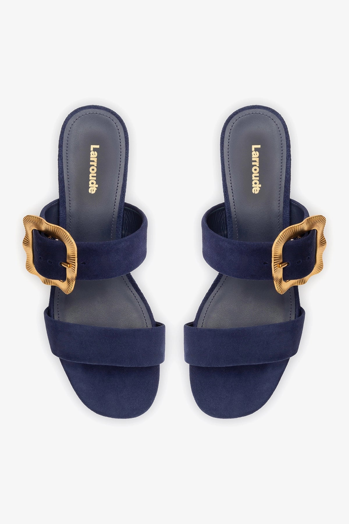 Larroude Maria Sandal Navy Suede