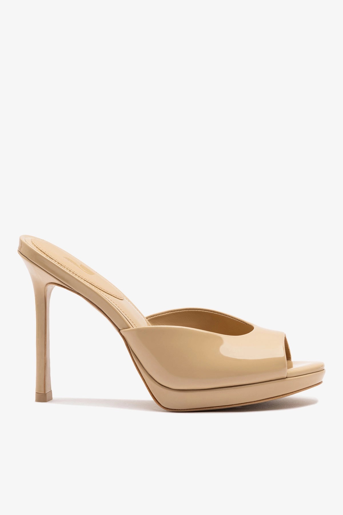 Larroude Jasmine Platform Mule Sand Patent Leather