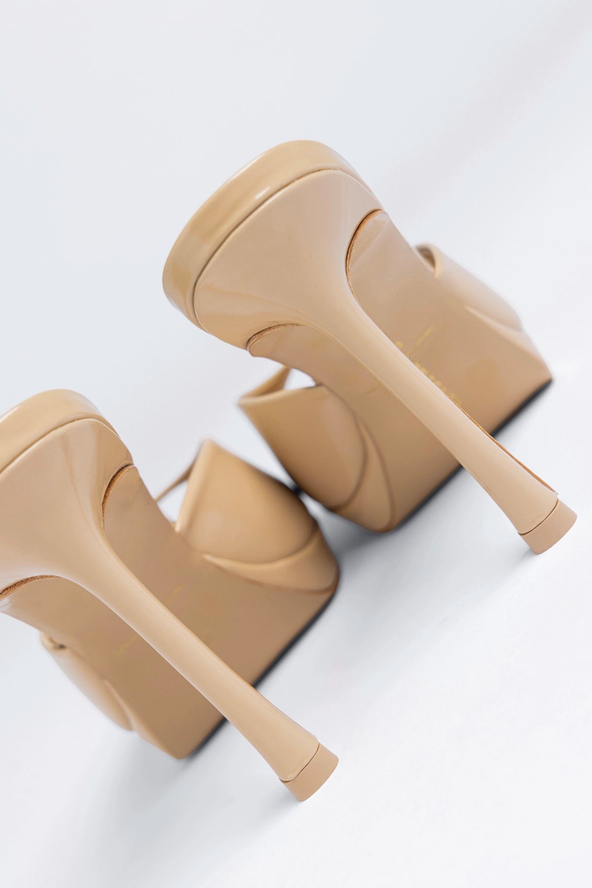 Larroude Jasmine Platform Mule Sand Patent Leather