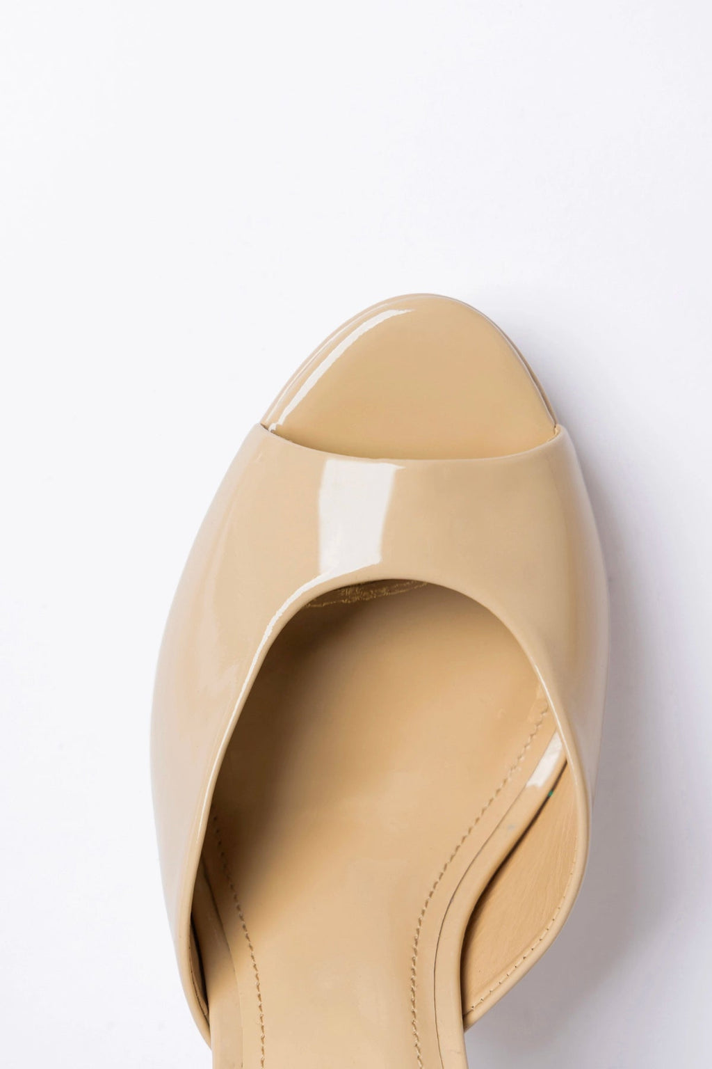 Larroude Jasmine Platform Mule Sand Patent Leather