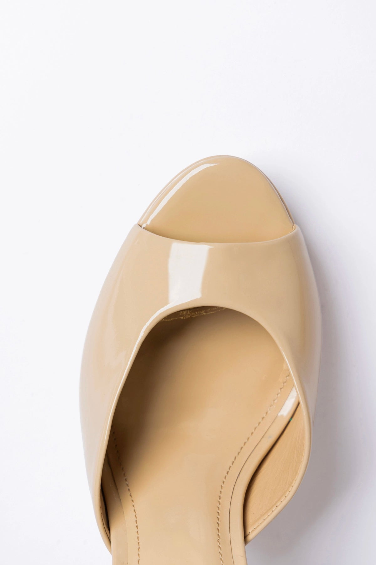 Larroude Jasmine Platform Mule Sand Patent Leather