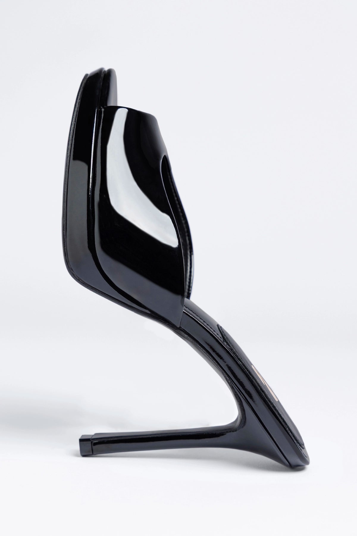 Larroude Jasmine Platform Mule Black Patent Leather