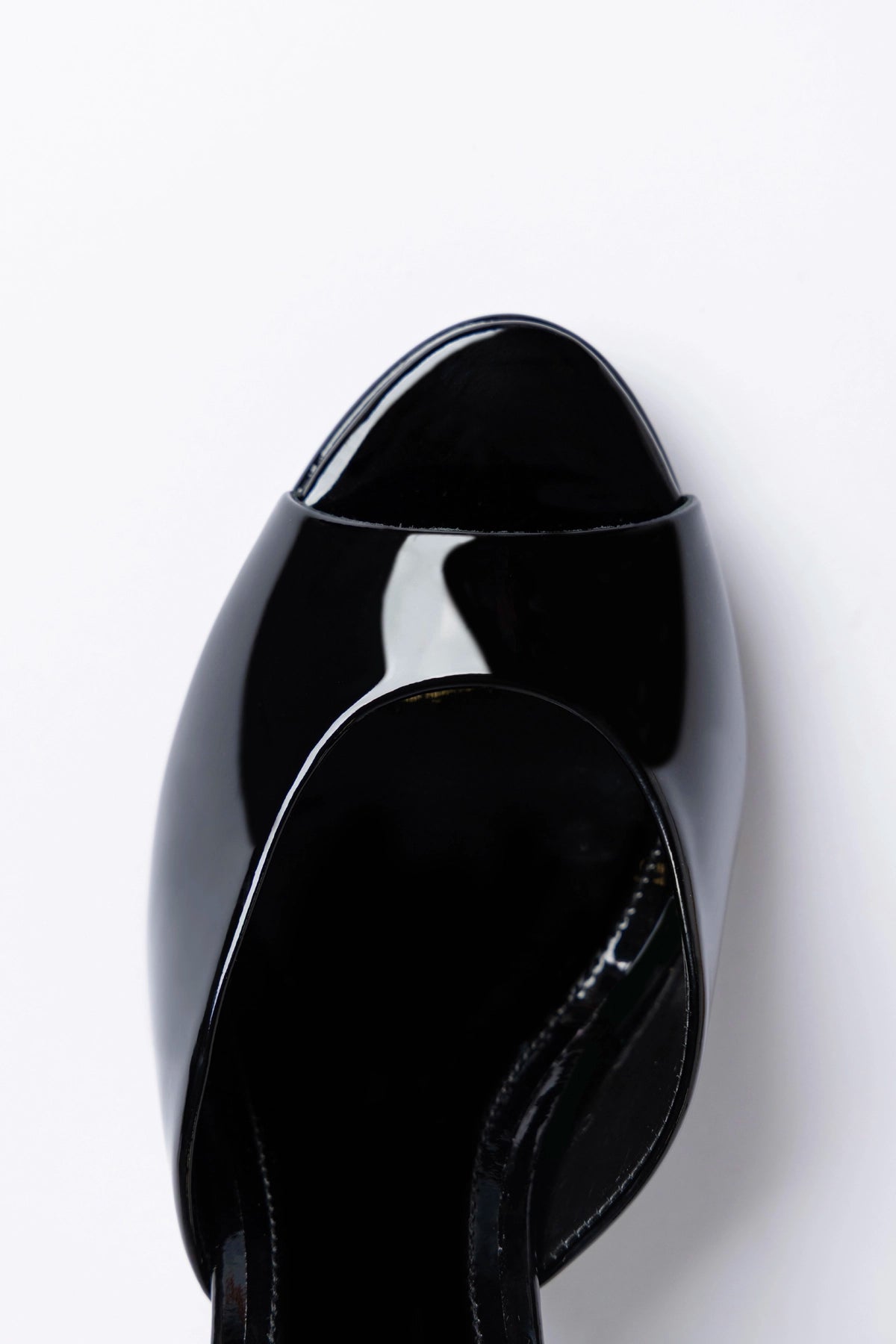 Larroude Jasmine Platform Mule Black Patent Leather