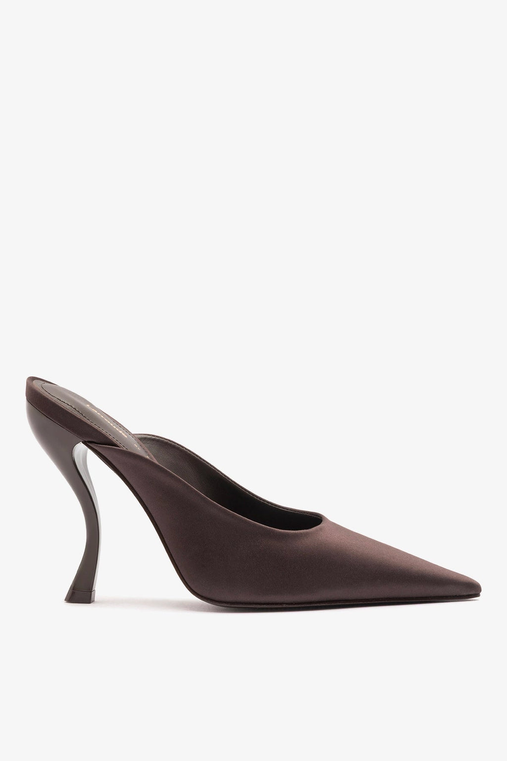 Larroude Larroudé x Nicolò B.: Inna Mule Mahogany Satin