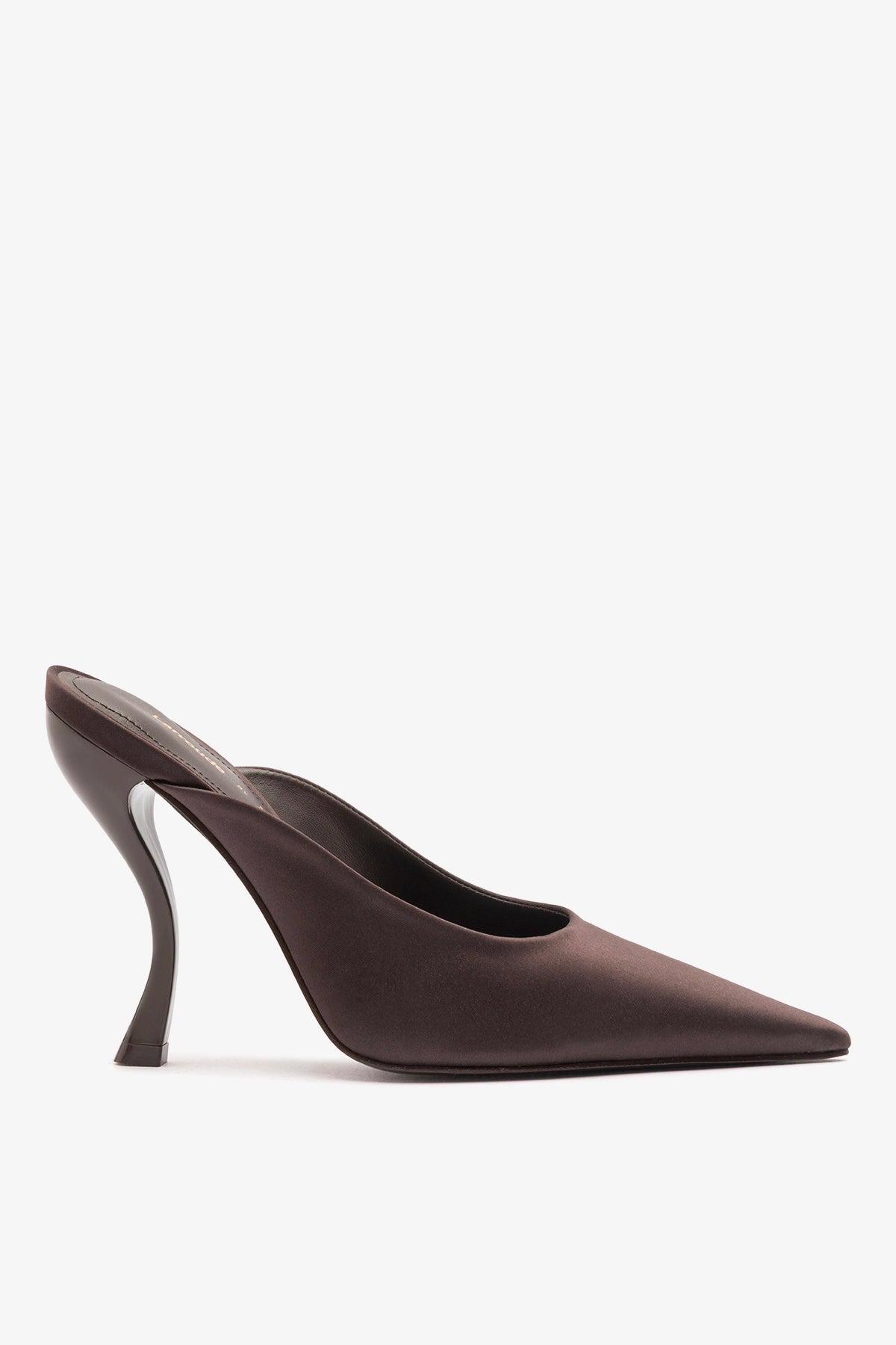 Larroude Larroudé x Nicolò B.: Inna Mule Mahogany Satin