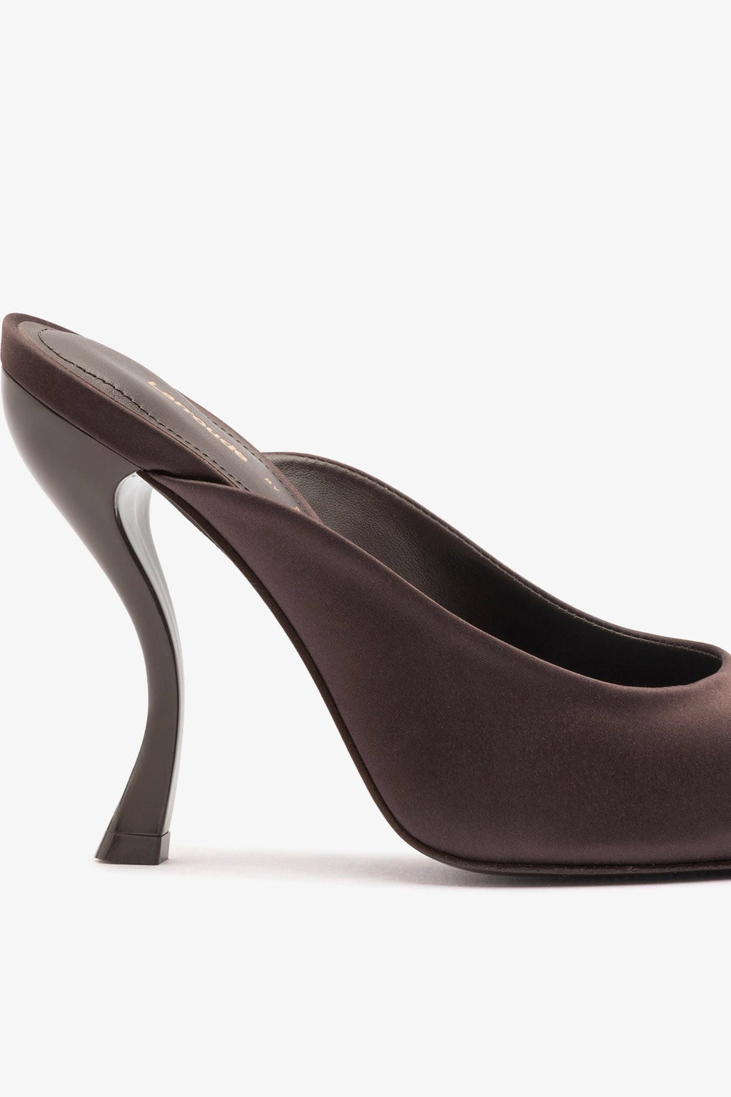 Larroude Larroudé x Nicolò B.: Inna Mule Mahogany Satin