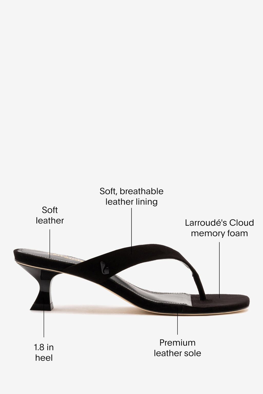 Larroude Gaia Low In Black Leather