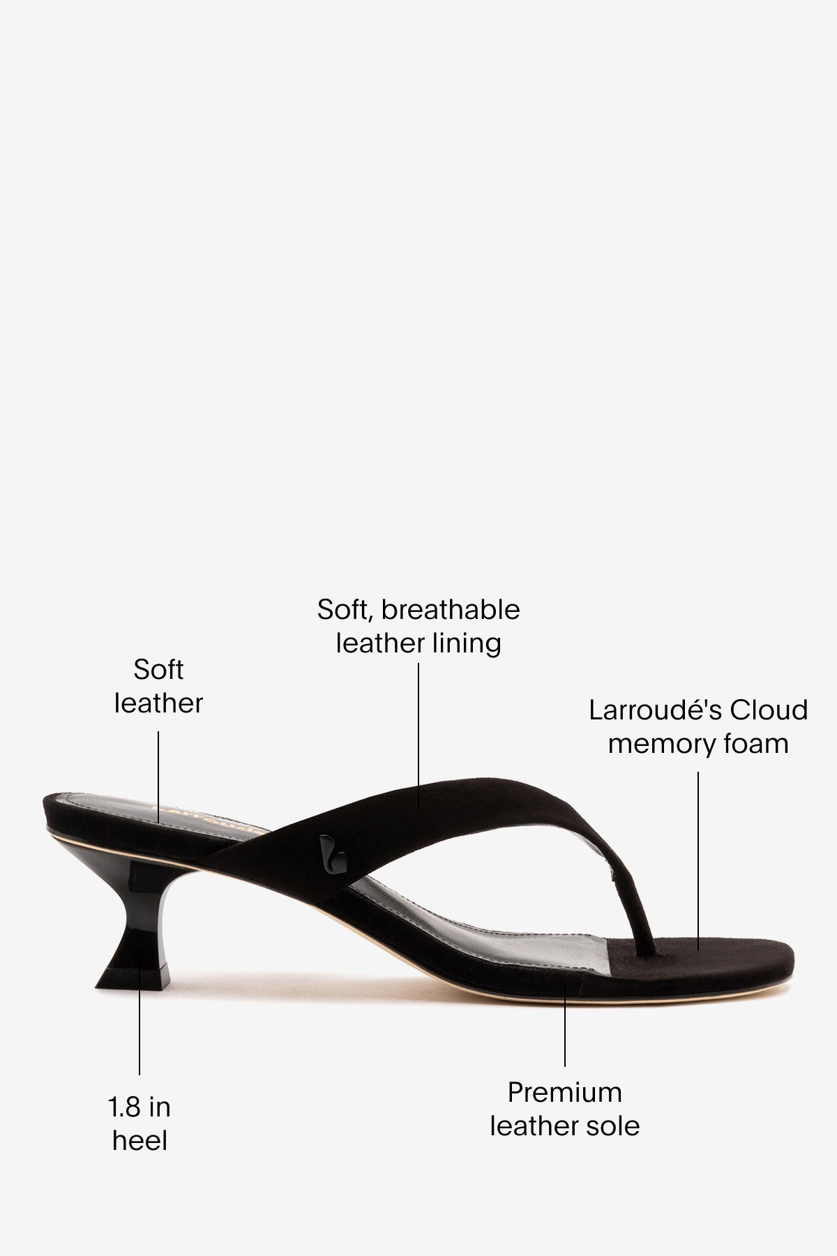 Larroude Gaia Low In Black Leather