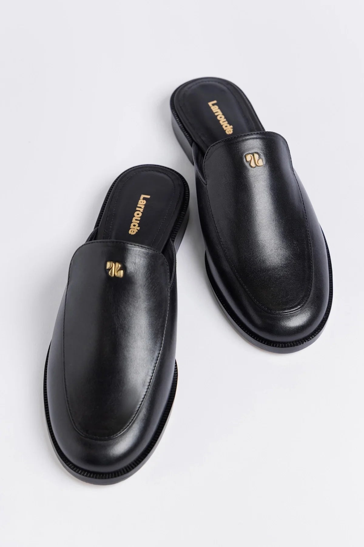 Larroude Margaux Mule Black Leather