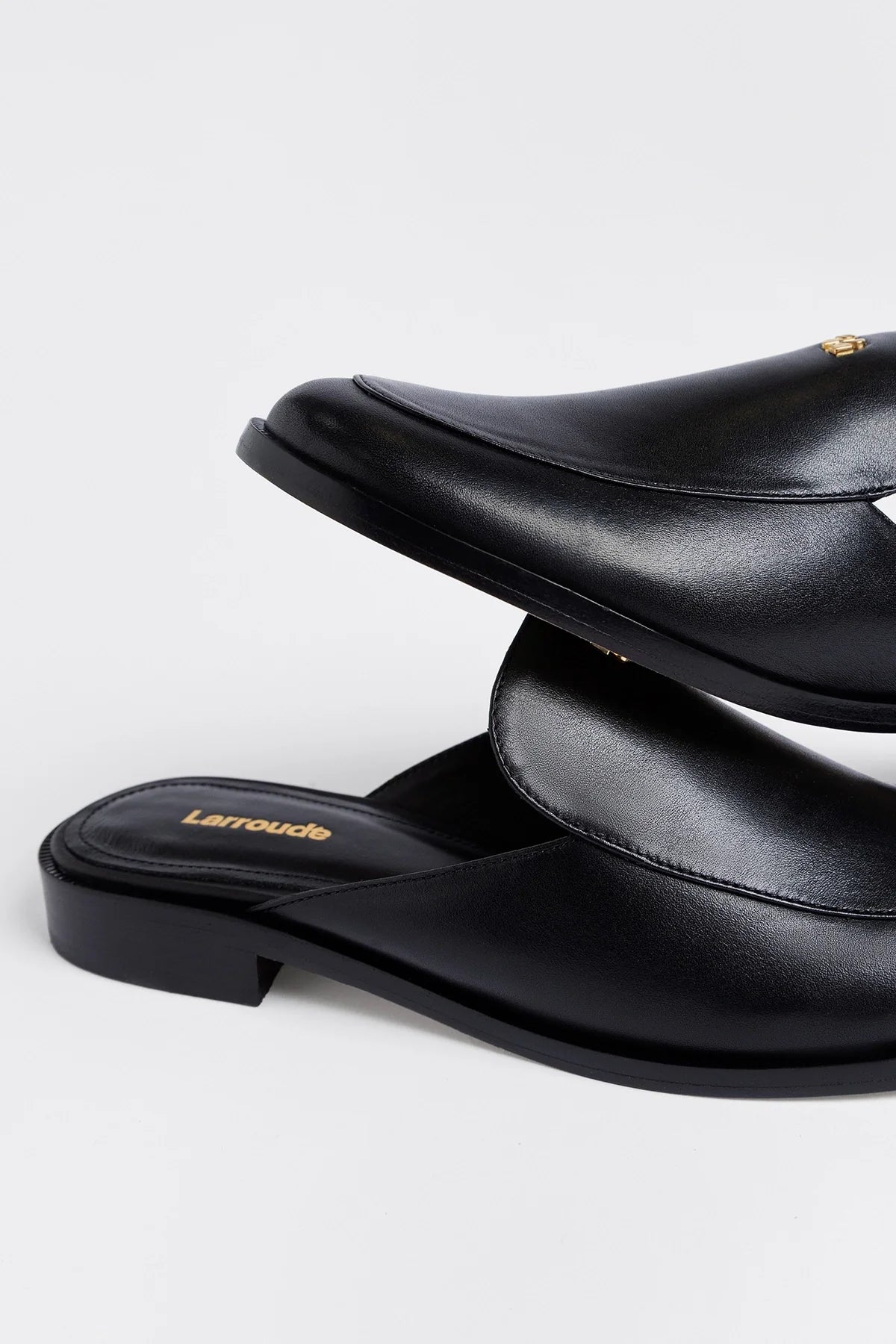 Larroude Margaux Mule Black Leather