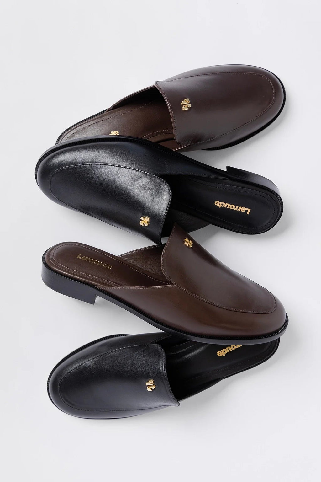 Larroude Margaux Mule Black Leather