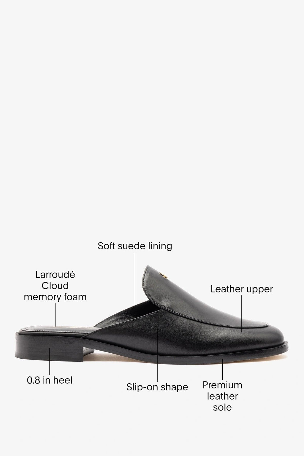 Larroude Margaux Mule Black Leather
