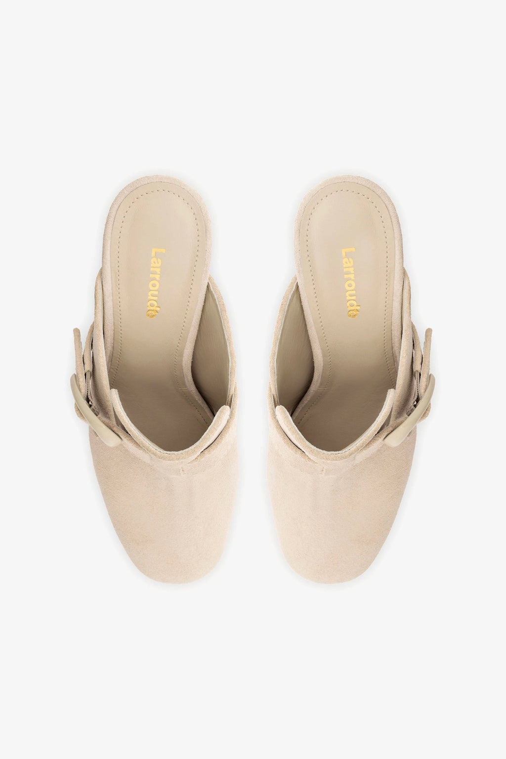 Larroude Dolly Verona Clog In Mushroom Grey Suede