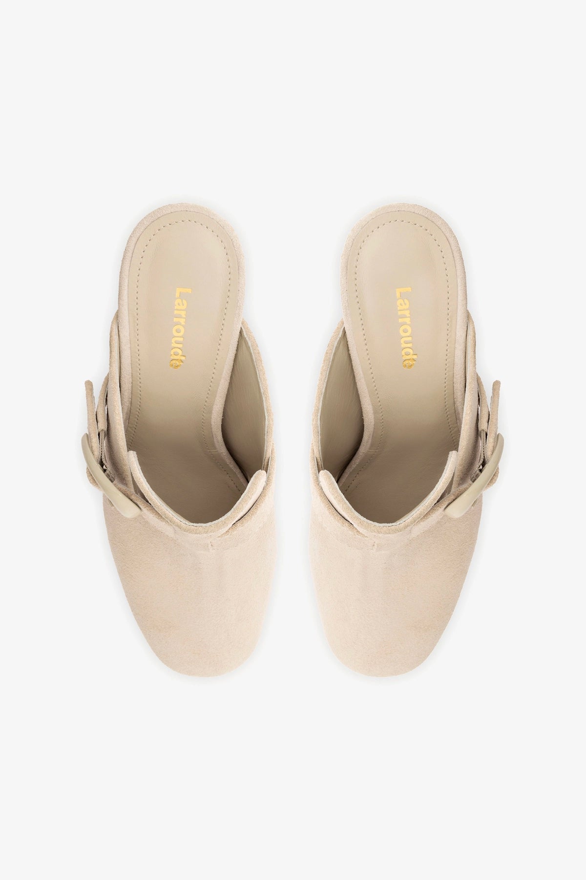 Larroude Dolly Verona Clog In Mushroom Grey Suede