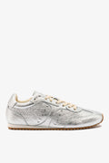 Larroude Stella Sneaker In Silver Metallic Leather