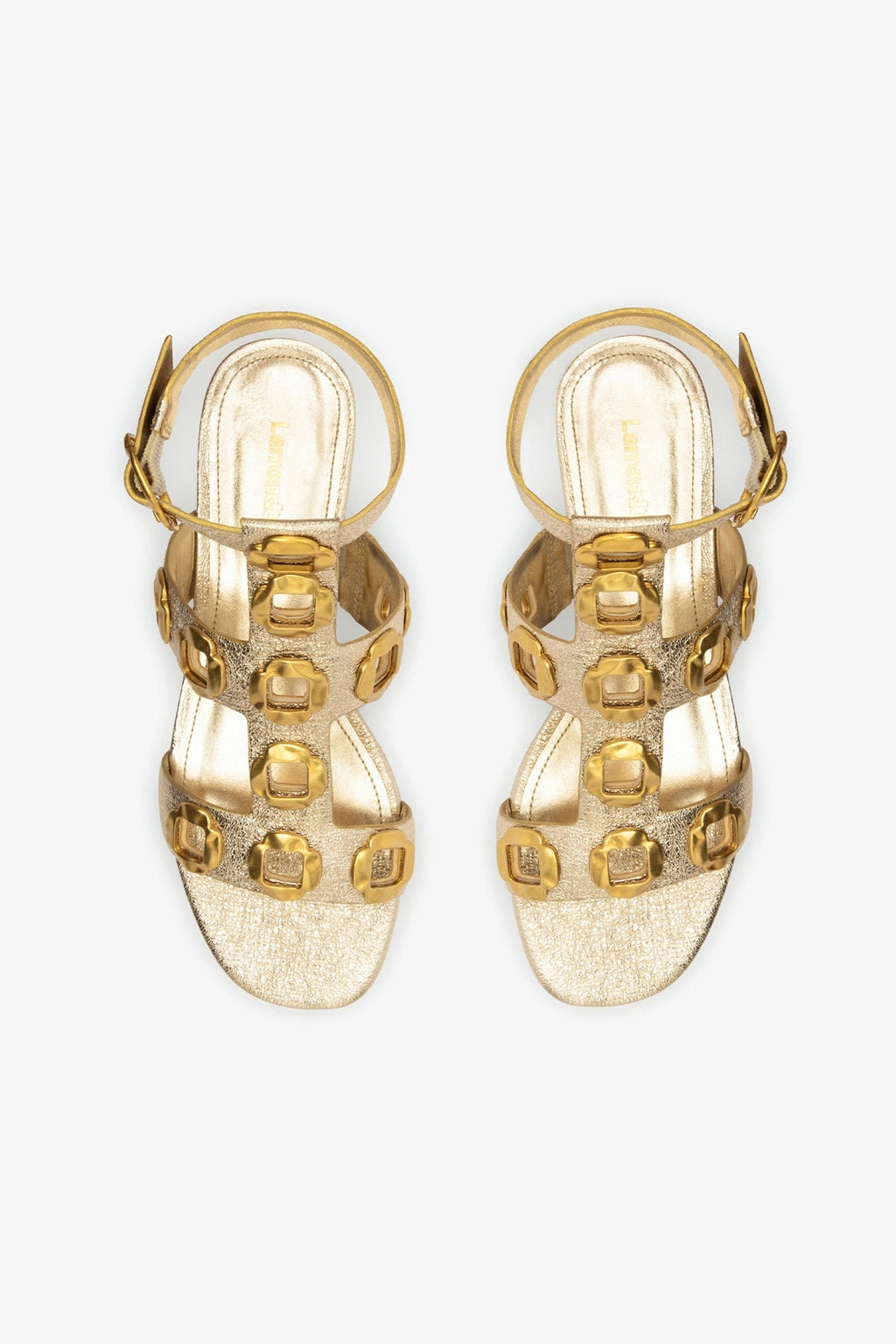 Larroude Milan Gladiator Flat Platina Metallic