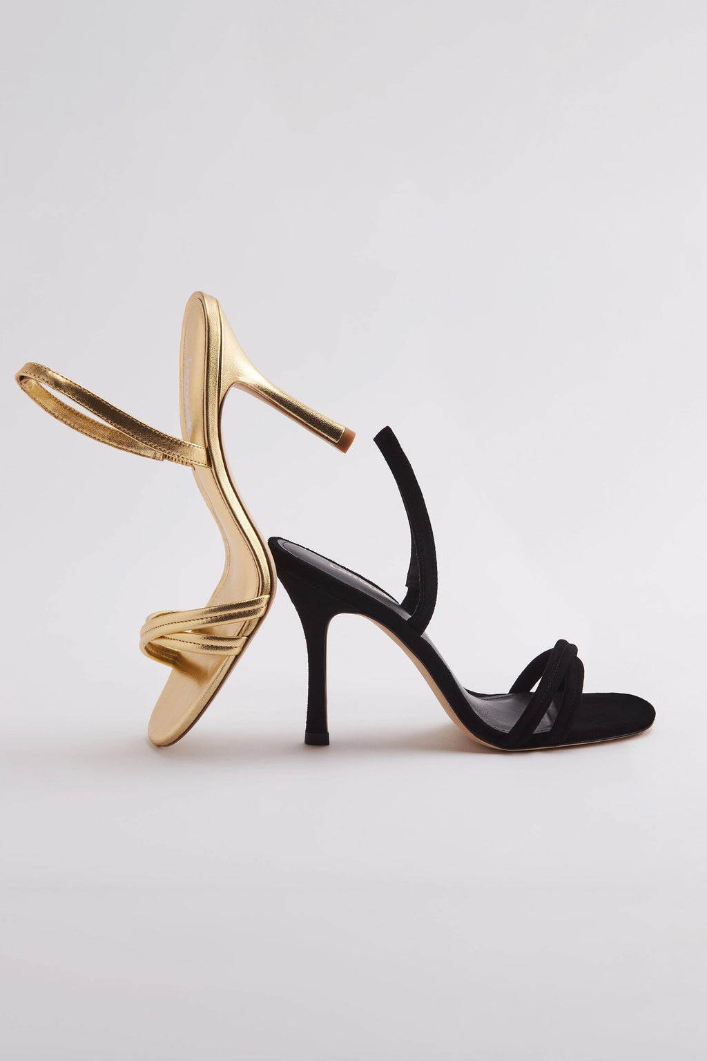 Larroude Annie Sandal In Gold Metallic Leather