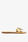 Larroude Margherita Slide In Metallic Gold Leather
