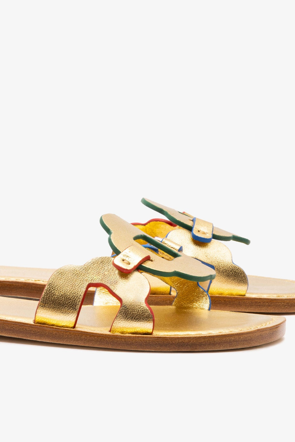 Larroude Margherita Slide In Metallic Gold Leather