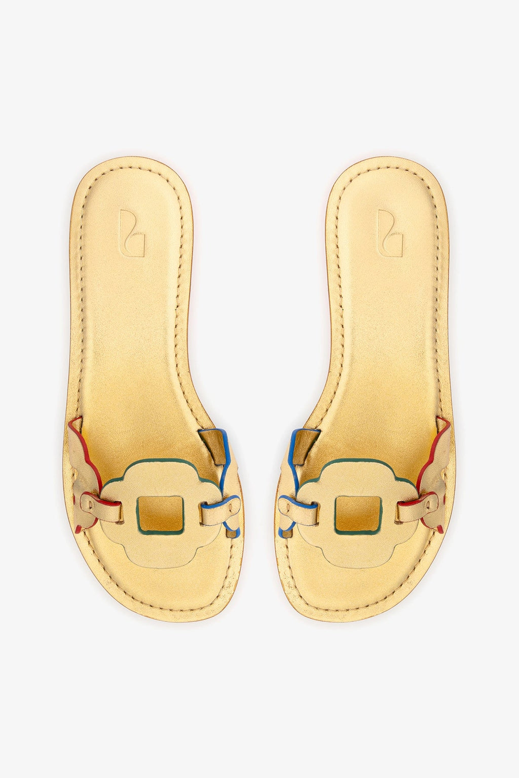 Larroude Margherita Slide In Metallic Gold Leather