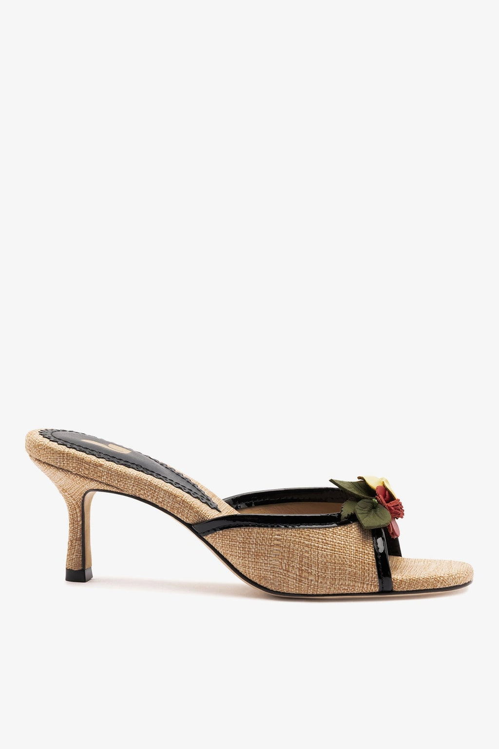 Larroude Juliette Mule Beige Raffia
