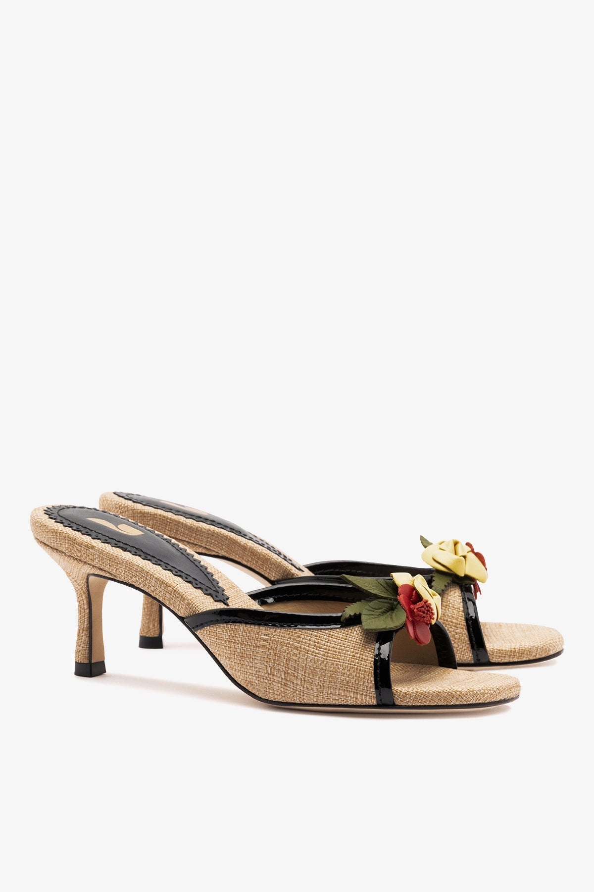 Larroude Juliette Mule Beige Raffia
