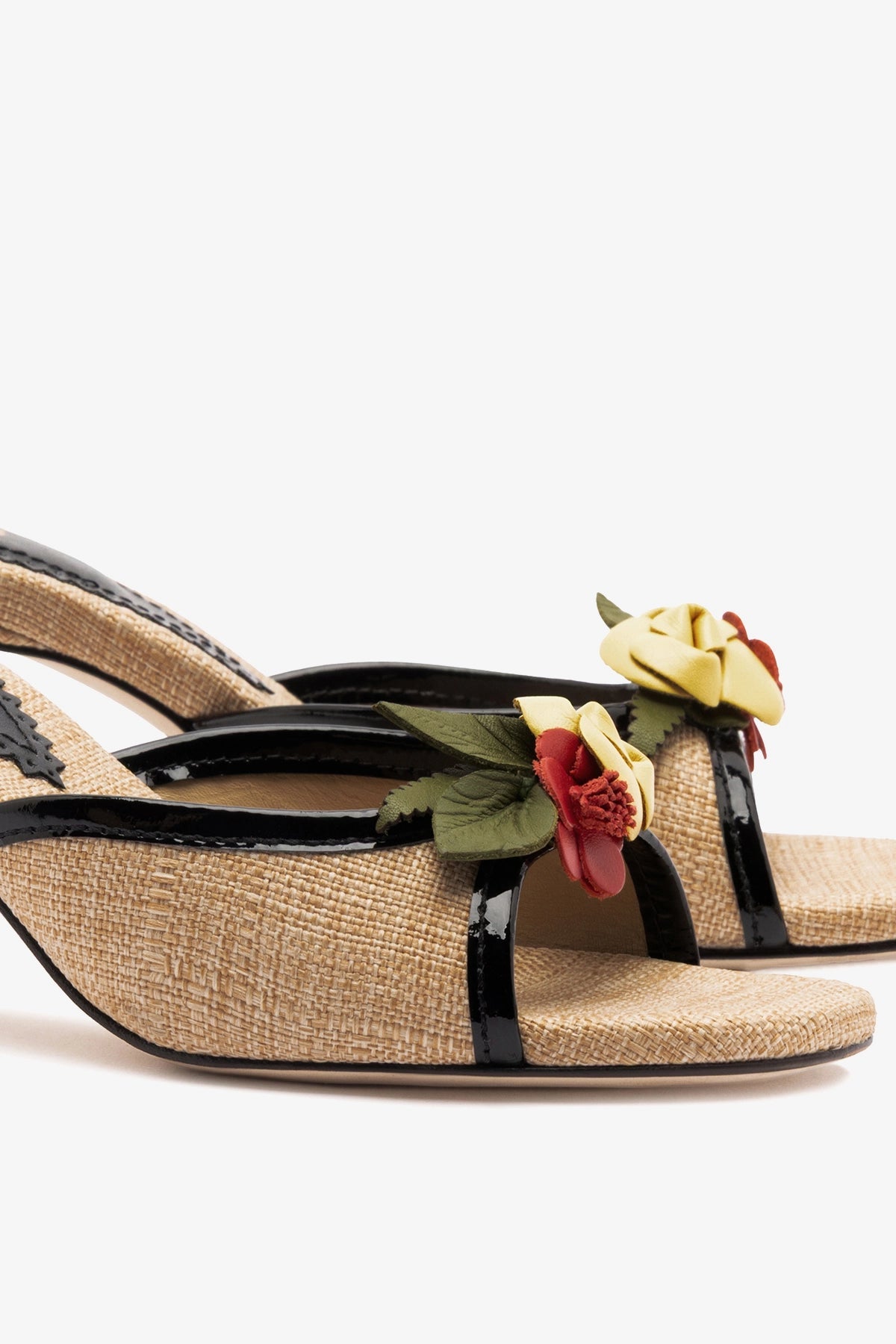Larroude Juliette Mule Beige Raffia