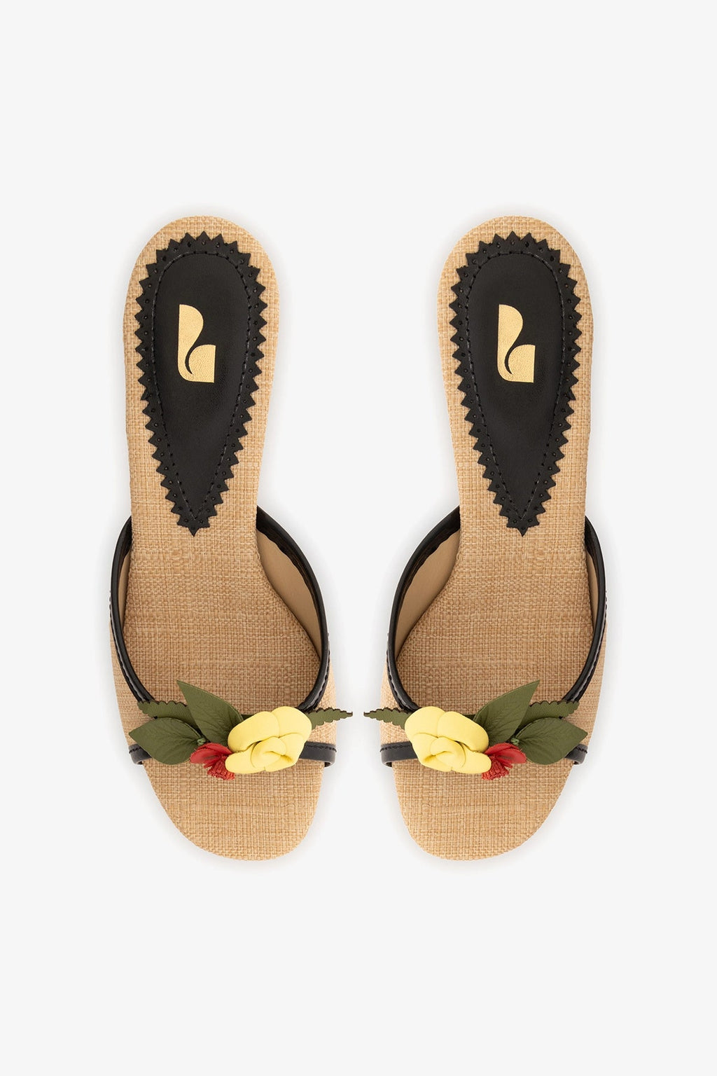 Larroude Juliette Mule Beige Raffia