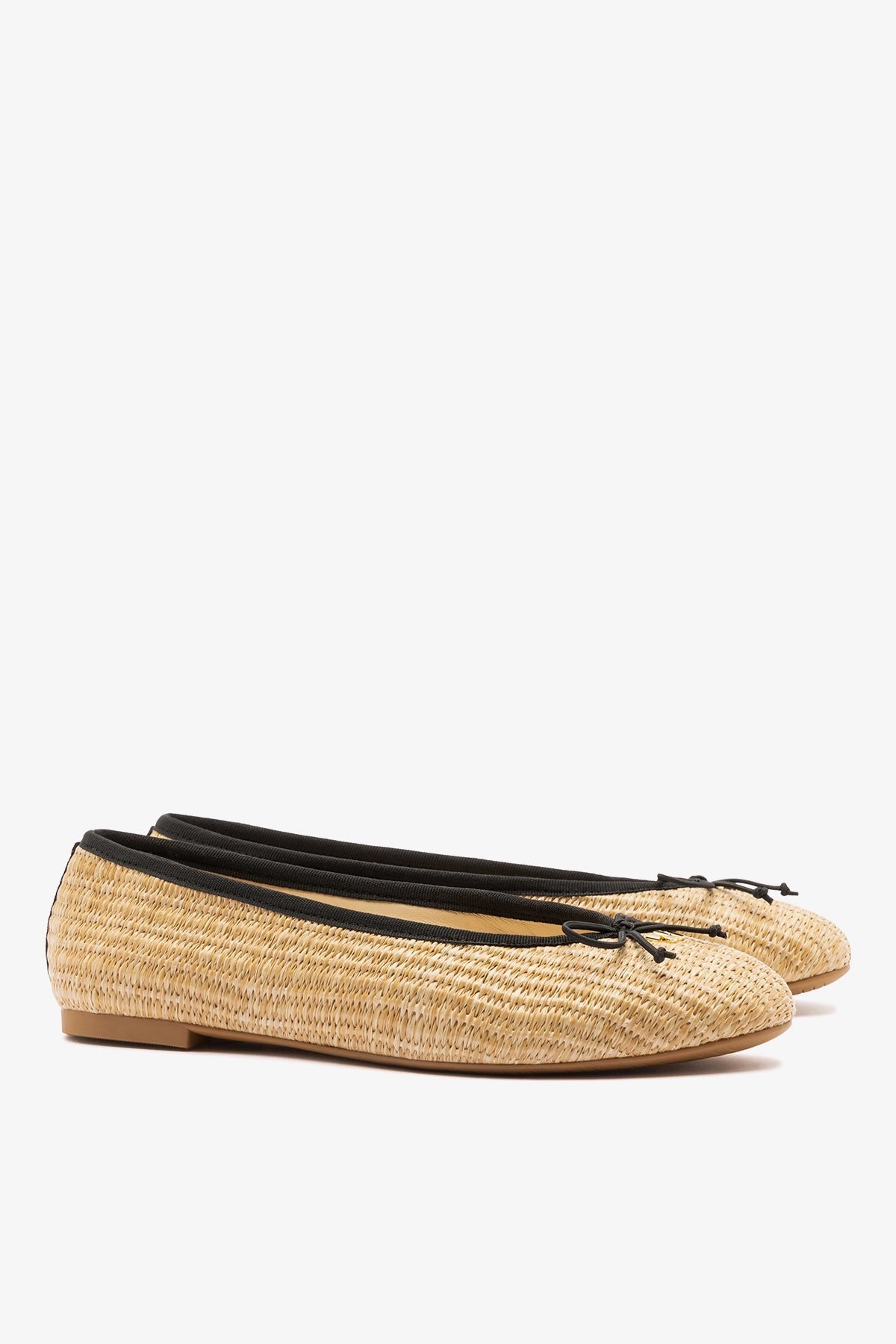 Larroude Pavlova Ballet Flat Natural Raffia