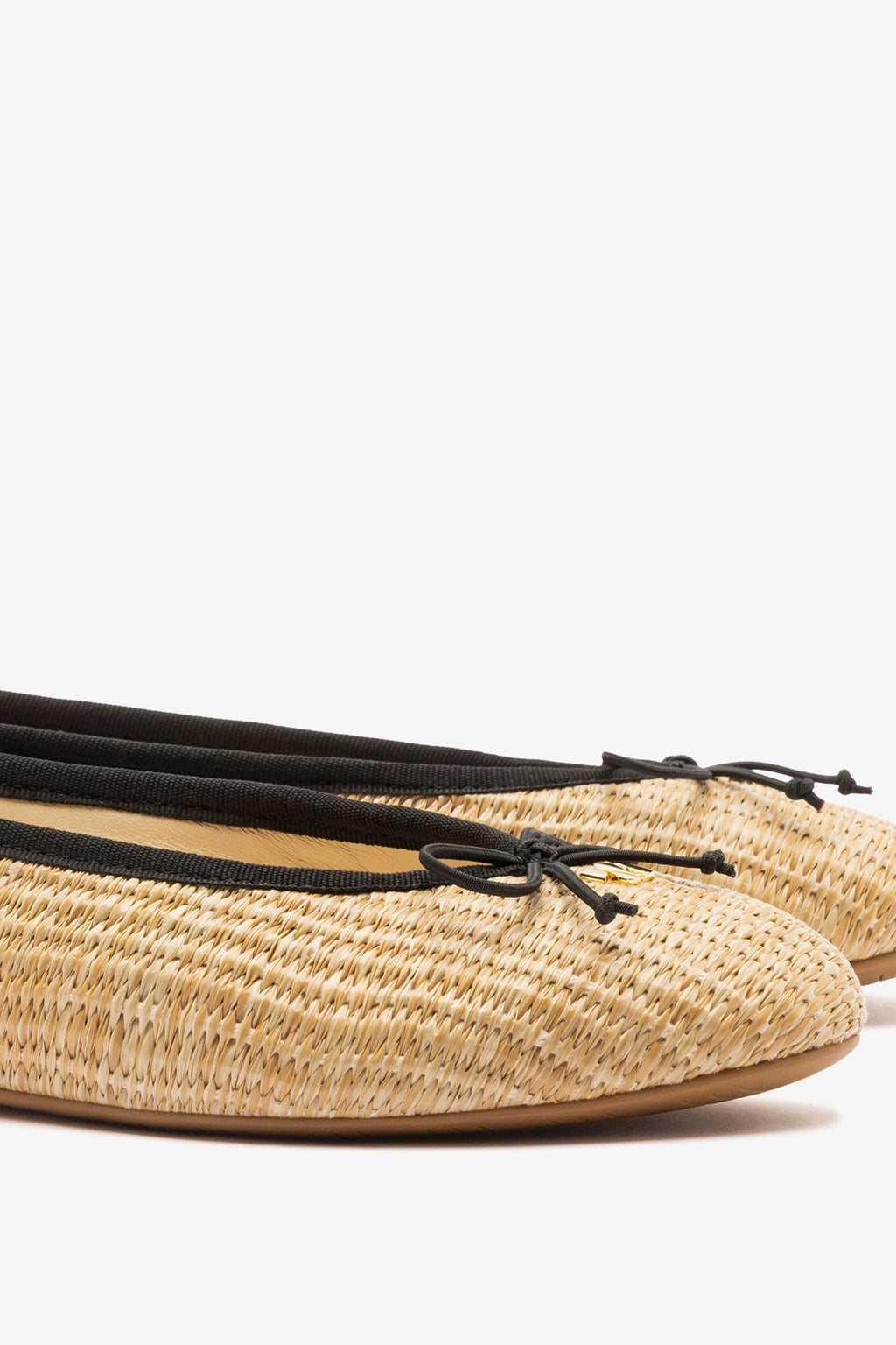 Larroude Pavlova Ballet Flat Natural Raffia