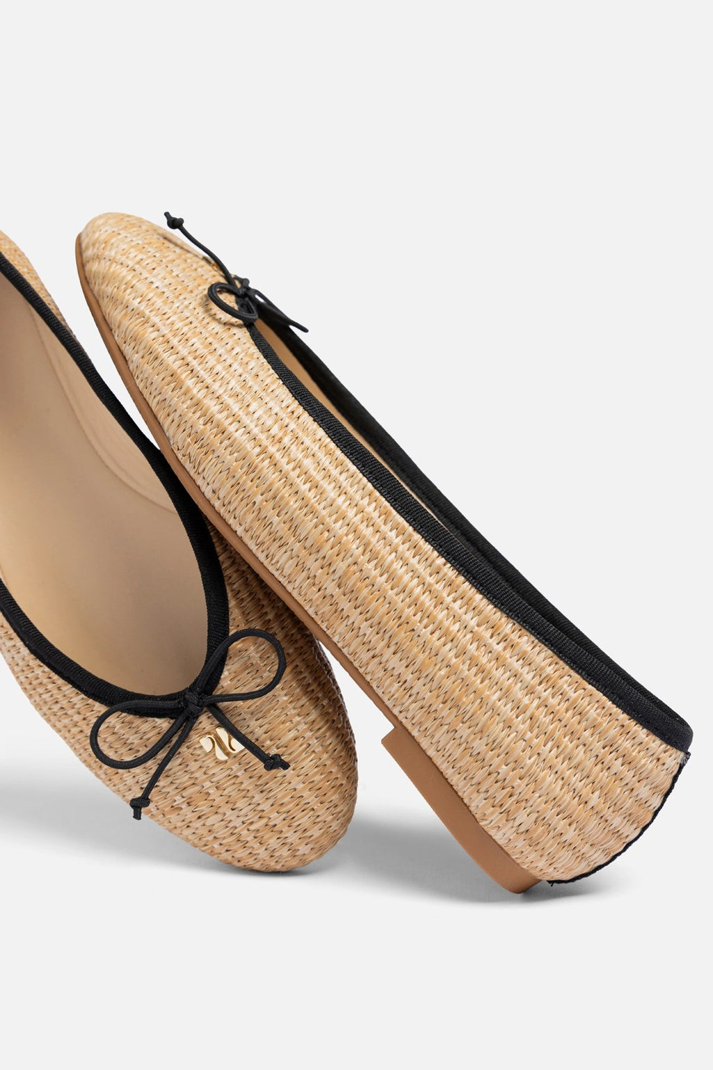 Larroude Pavlova Ballet Flat Natural Raffia