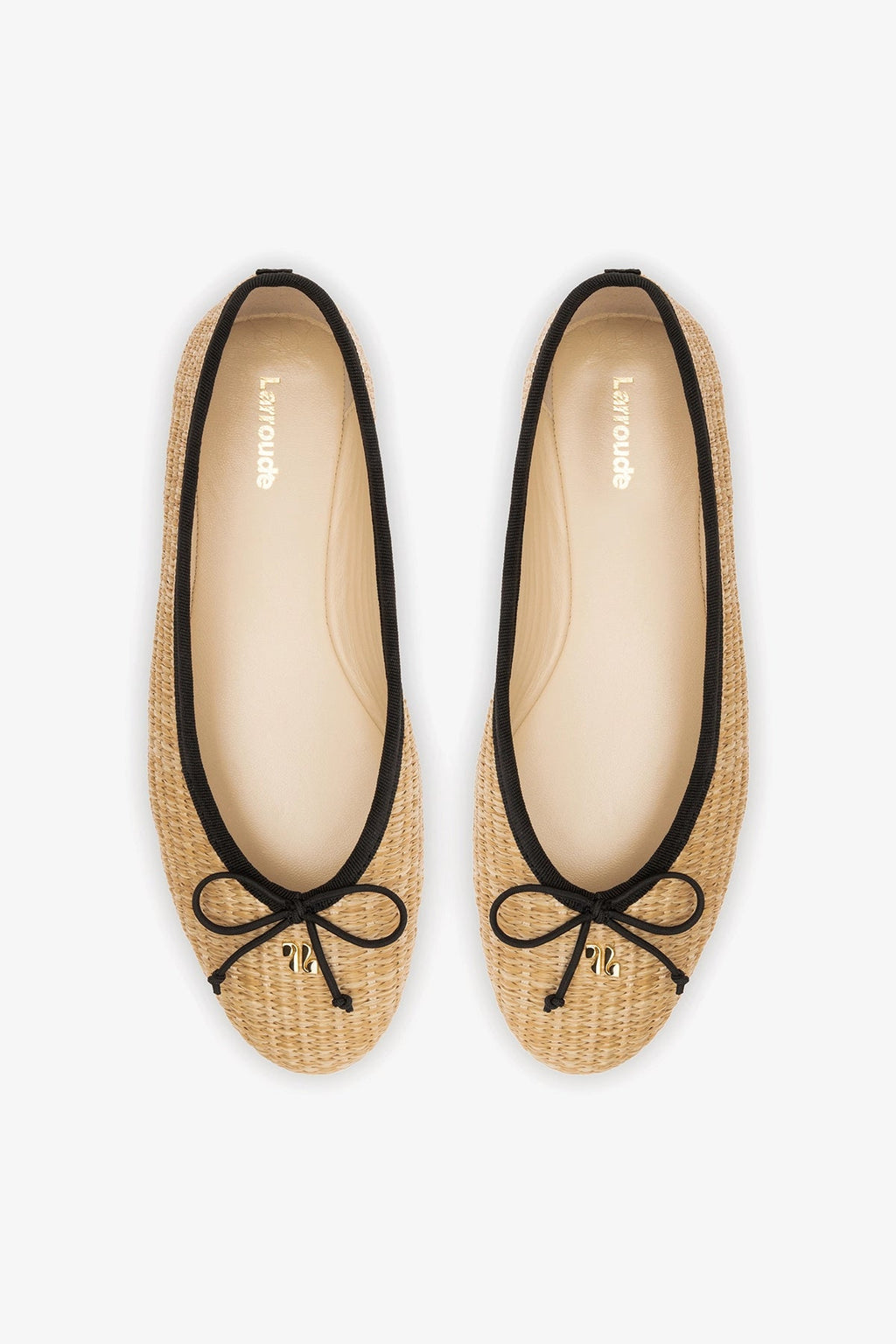 Larroude Pavlova Ballet Flat Natural Raffia