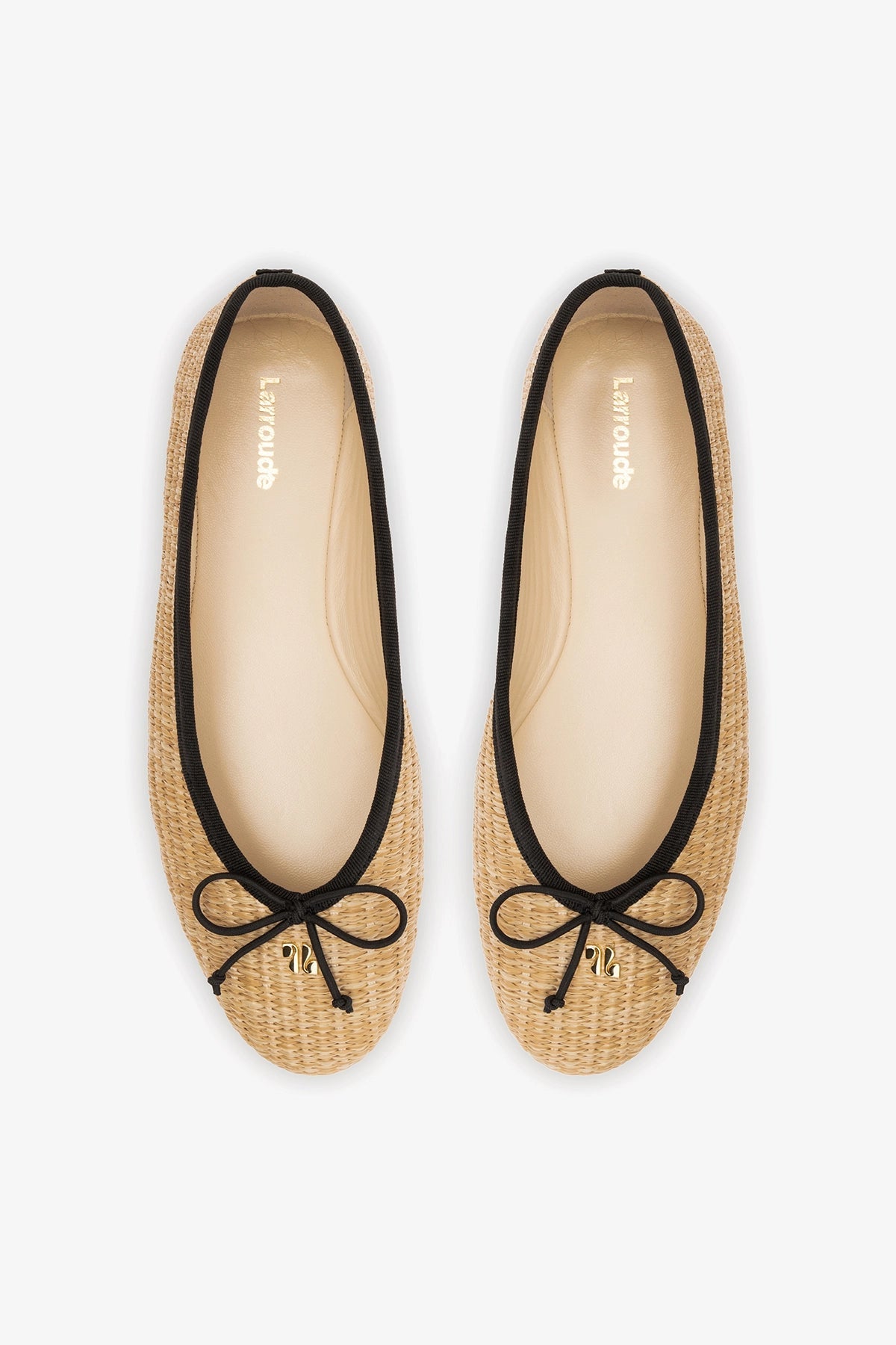 Larroude Pavlova Ballet Flat Natural Raffia