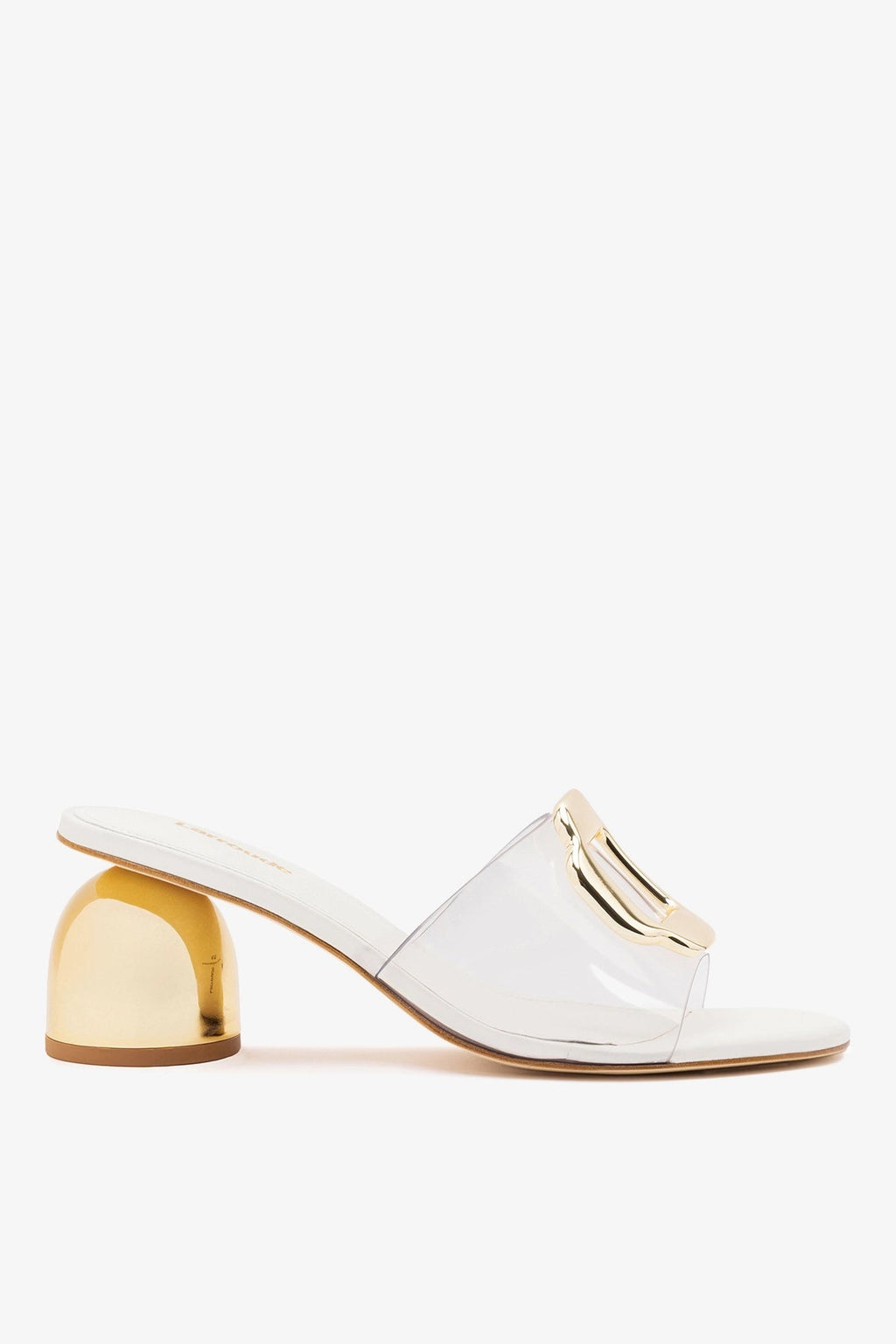 Larroude Margherita Clear Mule White Leather