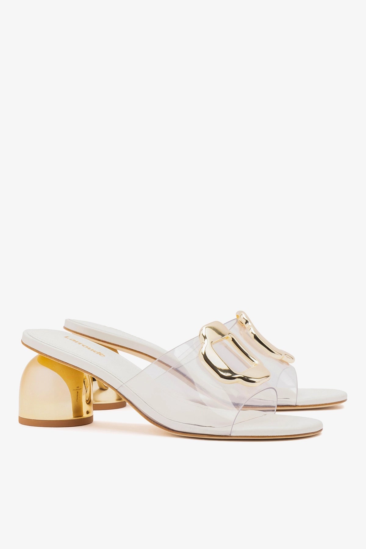Larroude Margherita Clear Mule White Leather