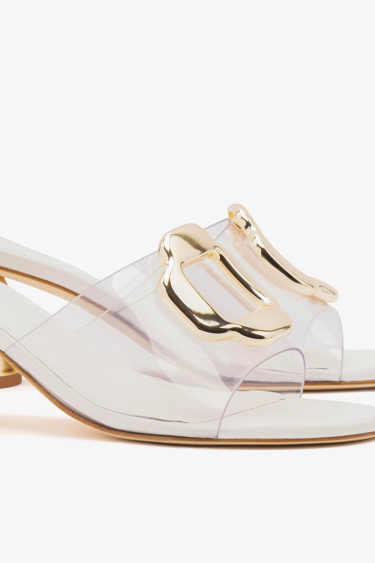 Larroude Margherita Clear Mule White Leather
