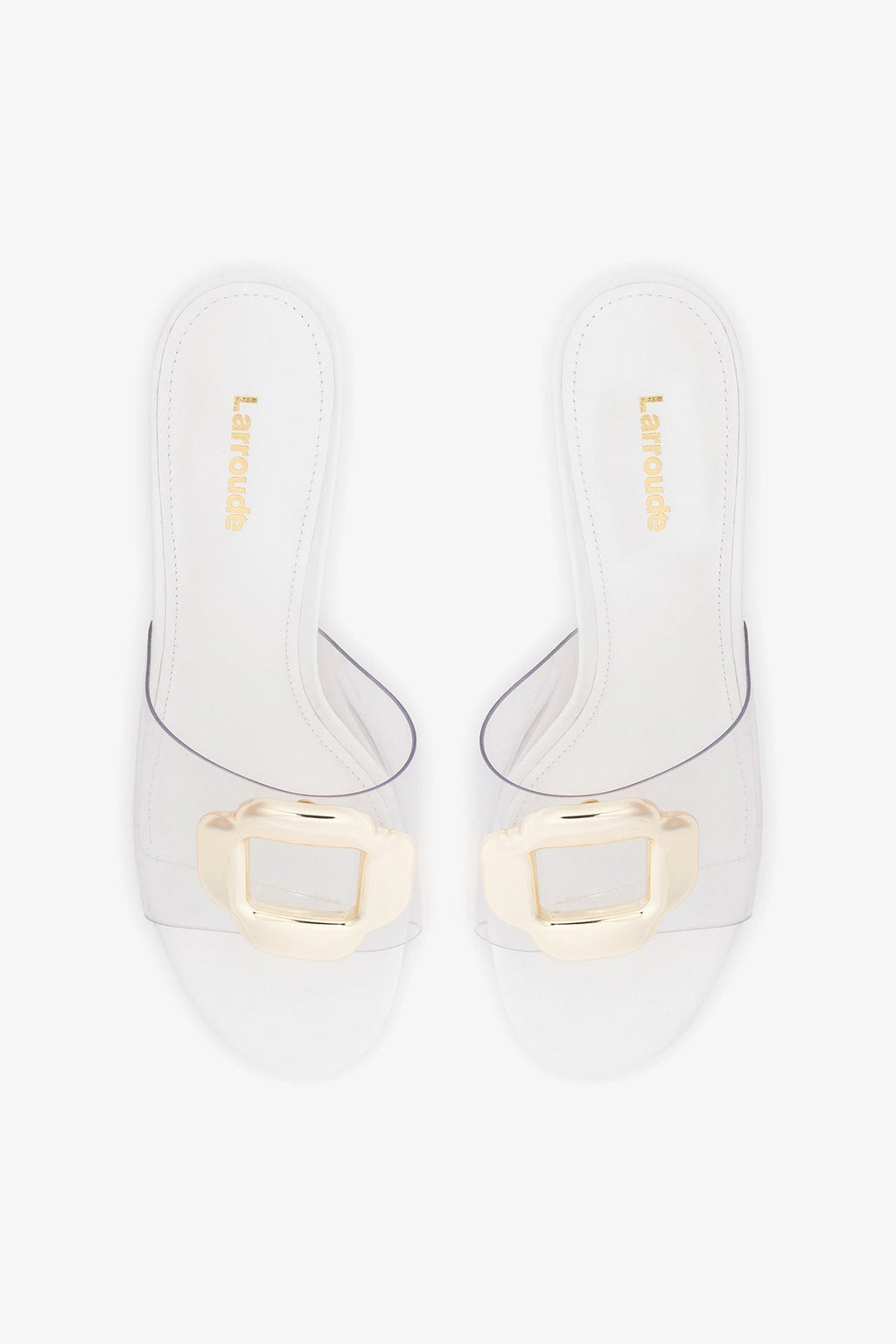 Larroude Margherita Clear Mule White Leather