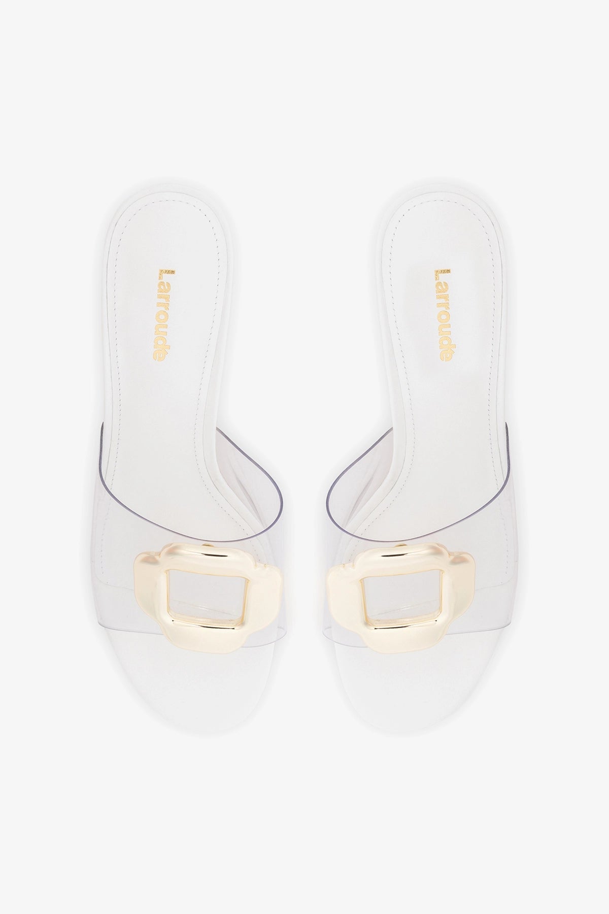 Larroude Margherita Clear Mule White Leather