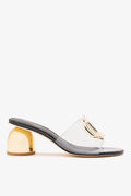 Larroude Margherita Clear Mule Black Patent Leather