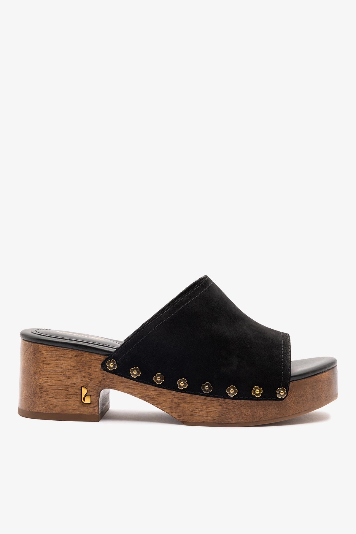 Larroude Willow Mule Black Suede