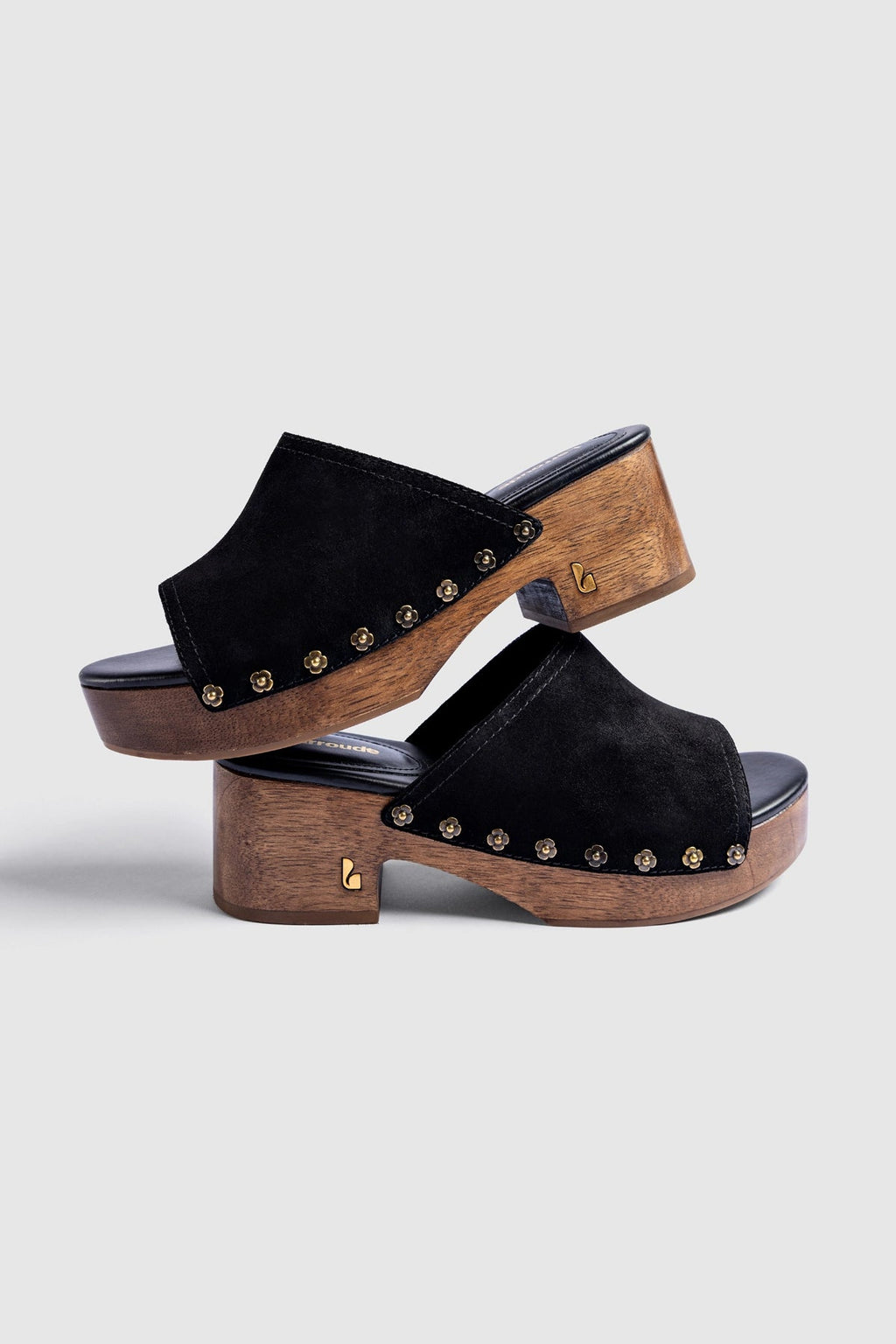 Larroude Willow Mule Black Suede