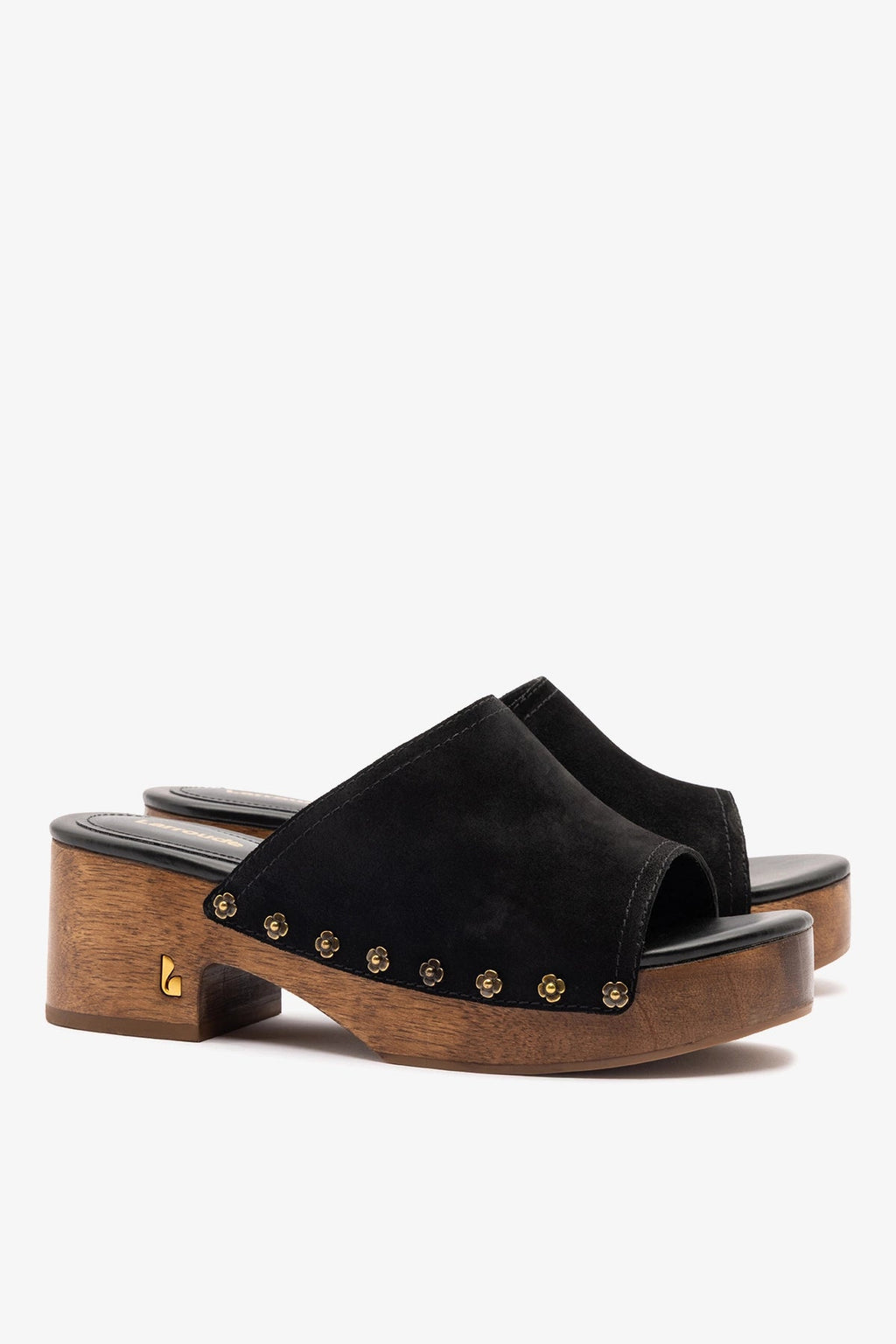 Larroude Willow Mule Black Suede