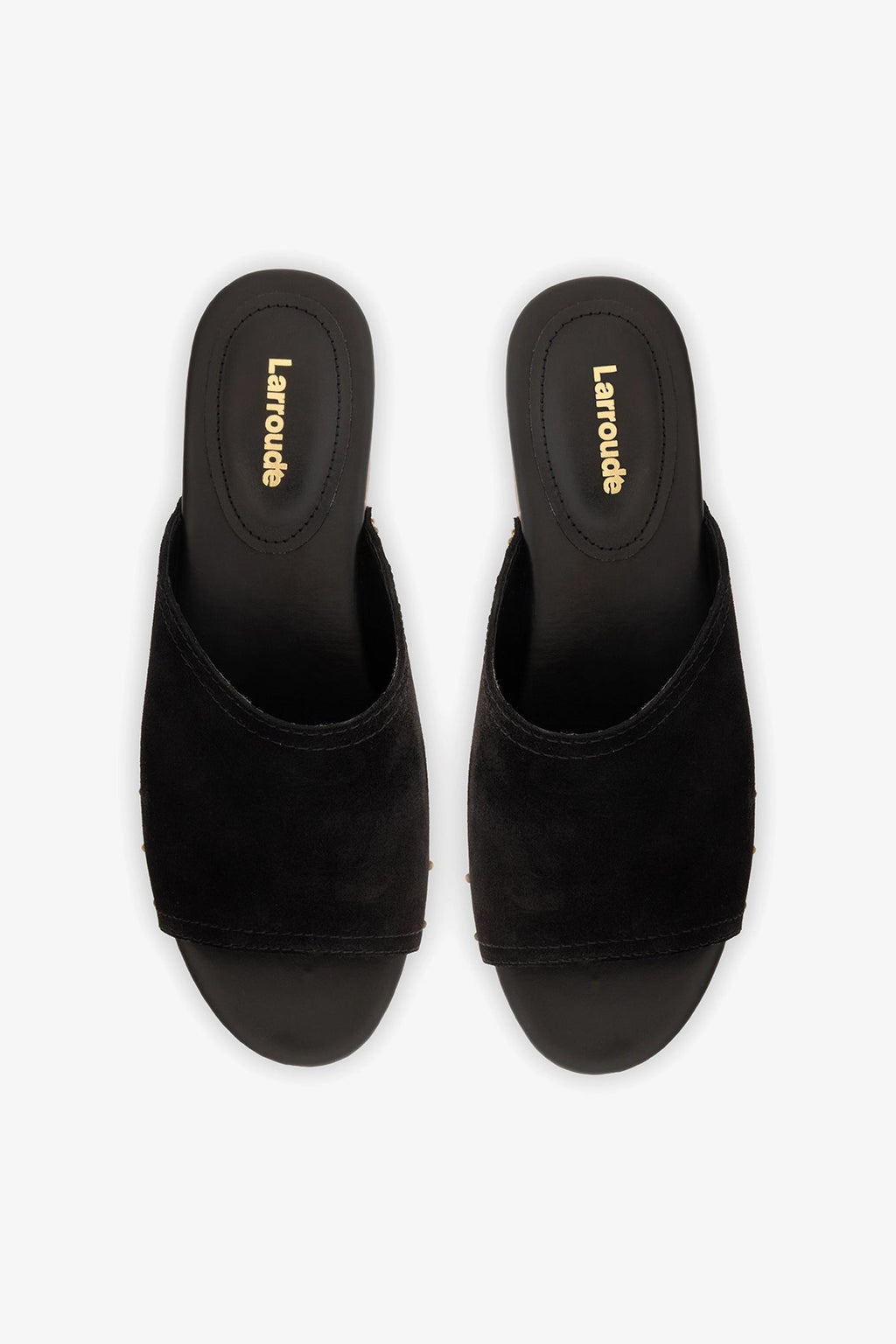 Larroude Willow Mule Black Suede